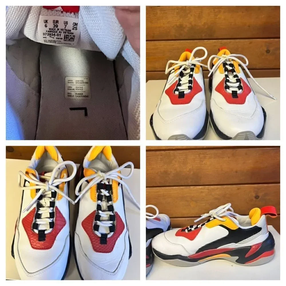 PUMA Men’s Thunder Holiday 'High Risk Red Orange Alert' 372834-01 Sz 7